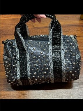 Y2K Studded Rhinestone Mini Bag | Croc Trim | NWT